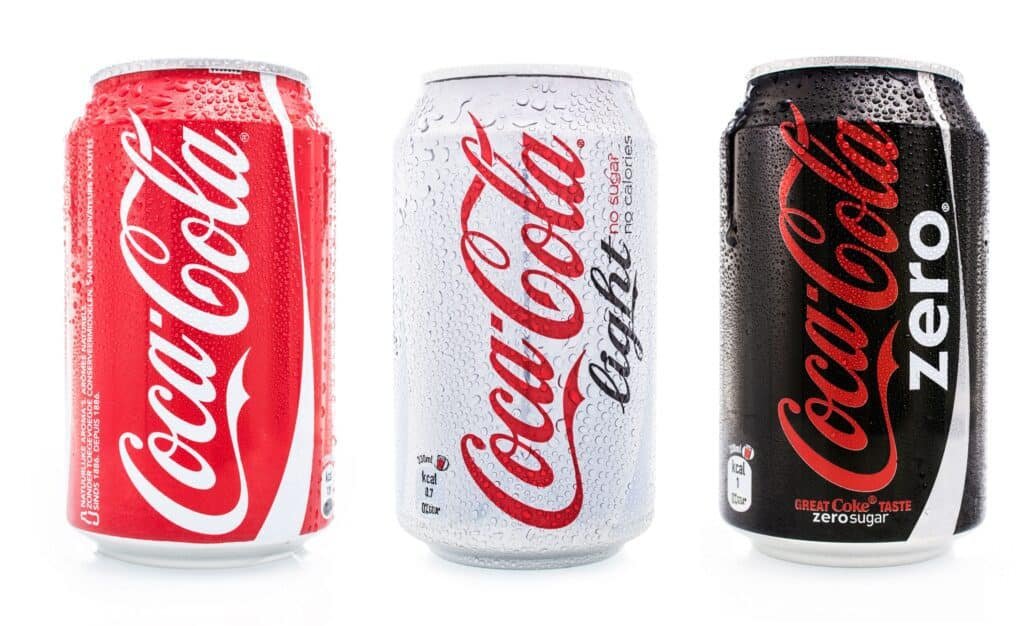 Coca cola soda cans