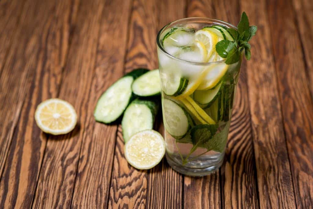 homemade detox drinks:Lemon,cucumber,black pepper and cumin