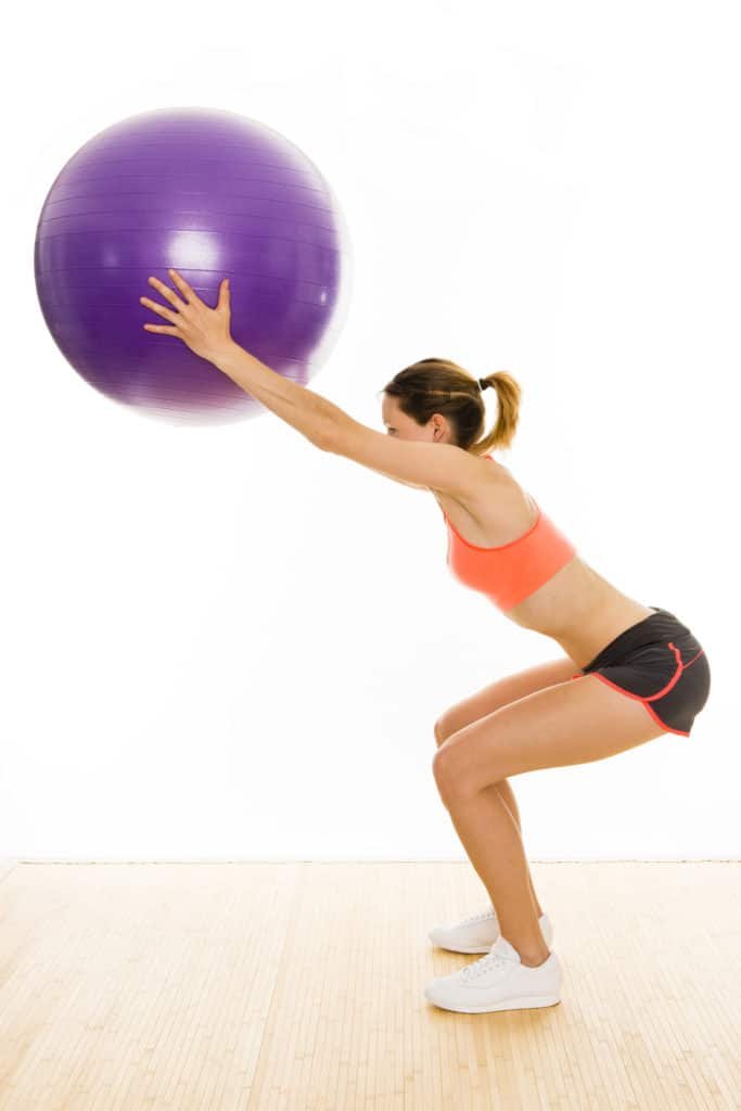 stability ball:Overhead Ball Squats